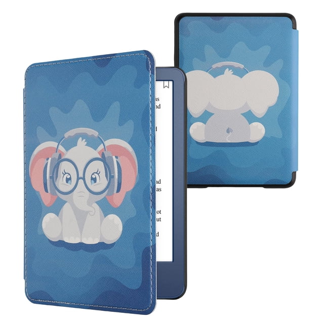Funda kwmobile para Amazon Kindle 2022/2024 con diseño de elefante adorable