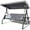 Gray, variant on zzw 3-Seat Steel Porch Swing with Adjustable Canopy and Cup Holders, Gray