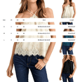 thumbnail image 2 of BODOAO Women’s Lace Trim Camisole Top, Sleeveless Spaghetti Strap Cami with Scalloped Eyelash Lace and Flowy Loose Fit, Dressy Casual Going Out Tank for Date Night and Parties Blackish Green M, 2 of 6