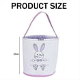 thumbnail image 3 of Easter Bunny Basket Buckets, Cute Personalized Canvas Cotton Tote Bags Basket for Easter Gifts Pink-White, 3 of 6