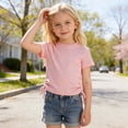 thumbnail image 4 of Tiijoy Girls Short Sleeve Crewneck T-Shirt Summer Casual Solid Side-Tie Tshirt, Sizes 2-13, 4 of 6