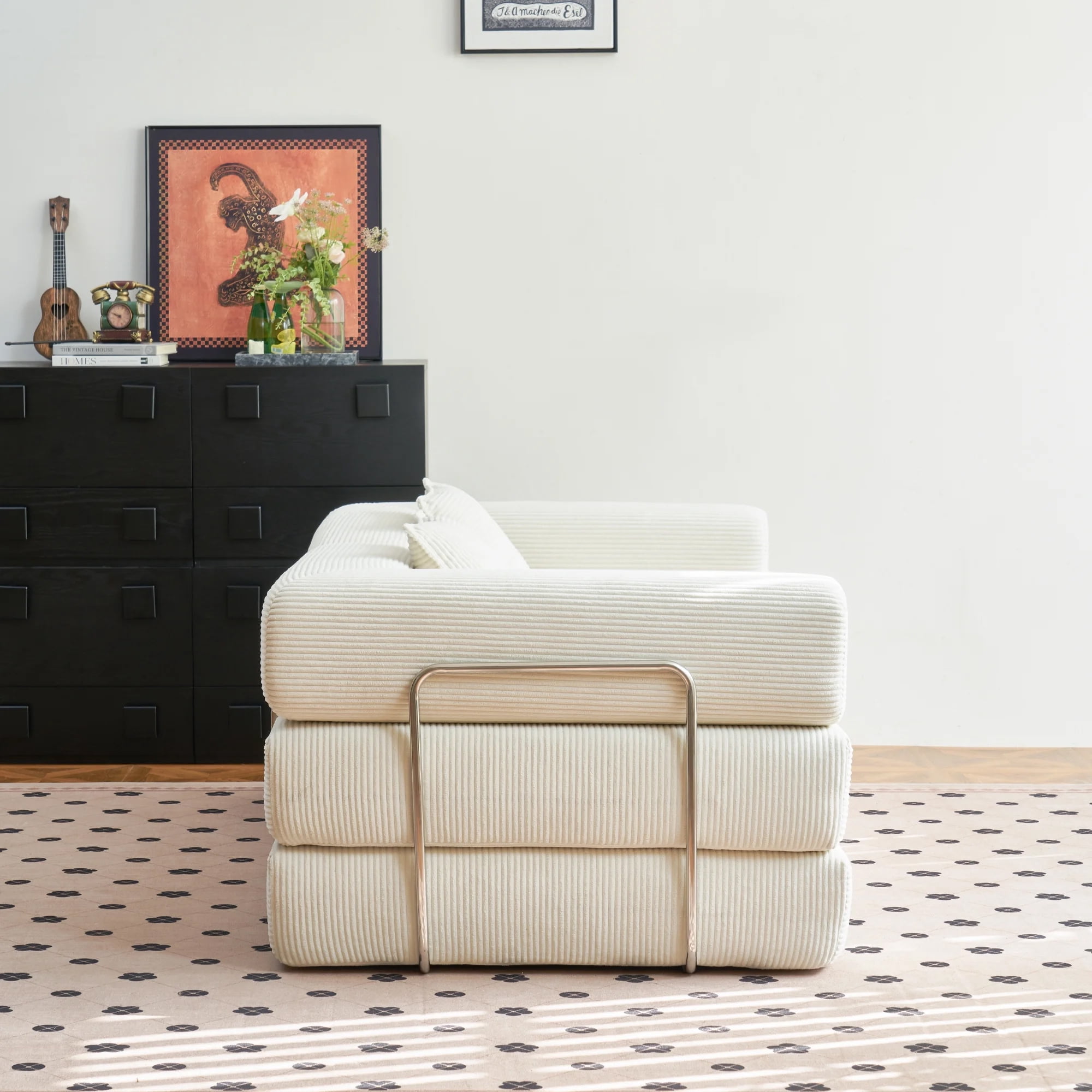 YINIX 81.6" Sleeper Sofa with Two Pillows, Comfy Modular Convertable Sofa Couch for Living Room, Small Spaces, Beige