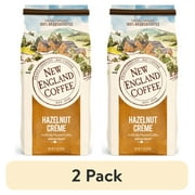 (2 pack) New England Coffee Hazelnut Creme Medium Roast Ground Coffee, 22 Oz, Bag
