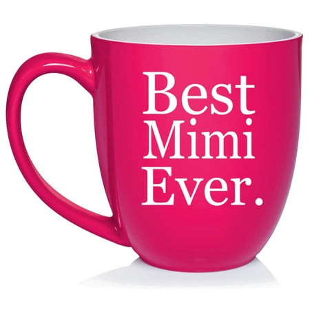 

Best Mimi Ever Ceramic Coffee Mug Tea Cup Gift for Her Sister Women Grandparents’ Day Family Friend Pregnancy Announcement Mother’s Day Grandma Grandmother Mom Birthday (16oz Hot Pink)