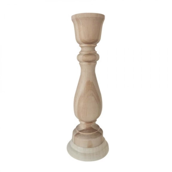 Cevemin Wood Candlestick Holder Unpainted Hardwood Classic DIY Candle Holders Set for Home Decor Wedding Centerpiece Mantelpiece