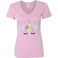 thumbnail image 3 of Inktastic Unicorn Face Women's V-Neck T-Shirt, 3 of 5