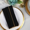 thumbnail image 3 of Eiden Linen, Gold Collection, Set of 6, Cloth Napkins, Black with Gold Trim, 3 of 7
