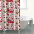 thumbnail image 4 of Pink Christmas Red Truck and Snowman Pattern Shower Curtain 84"x72" ,Bathroom Decorative Shower Curtains Set with 12 Hooks,Modern Waterproof Washable Shower Curtain, 4 of 6