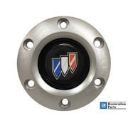 VSW S6 Brushed Horn Button Compatible with 6 Bolt Steering Wheel, Buick Tri Shield Emblem STE1010BRU