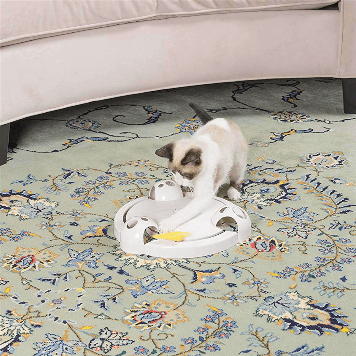2X Pounce Cat Toy, Interactive Automatic Toy Adjustable Electronic Battery Operated Toy