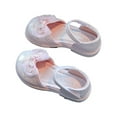 thumbnail image 2 of FLMEI Baby Toddler Girls Princess Shoes Bowknot Sandals Embroidery Leather Shoes Girls Rubber Sole Flats Shoes for Little/Big Kids, 2 of 9