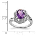 thumbnail image 2 of FB Jewels Sterling Silver Rhodium-plated Oval Amethyst & Diamond Ring, 2 of 2