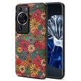 thumbnail image 1 of For Huawei P60 / P60 Pro Flower Case PU Leather Protective Back Cover - Spring / Green, 1 of 4