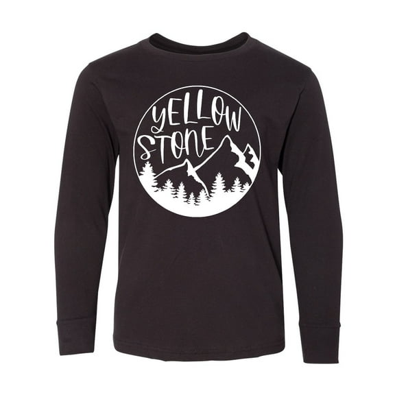 Inktastic Yellowstone National Park- Mountains Long Sleeve Youth T-Shirt