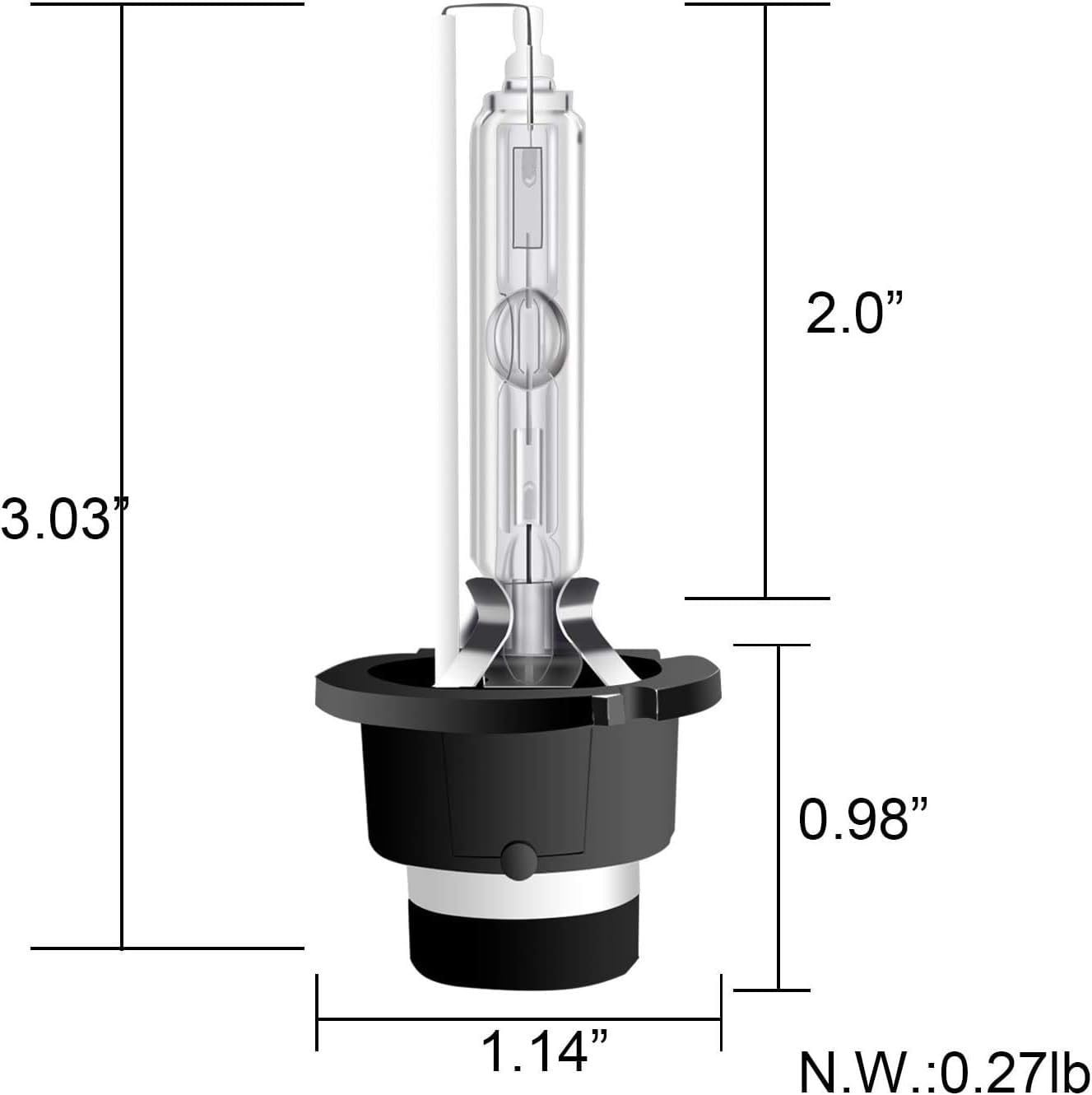 Yanonmyfd D1S 35W 6000K Color White HID Xenon Replacement Headlight Bulbs New, Set of 2
