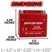 Banshee YTX5L-BS Motorcycle Battery, Compatible with 2004 - 2000 E-Ton Beamer