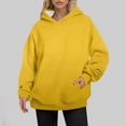 thumbnail image 2 of Women's Thin Style Plus Size Hooded Sweatshirt Autumn Winter Long Sleeve Pullover Casual Comfortable Pocket Solid Color, 2 of 2
