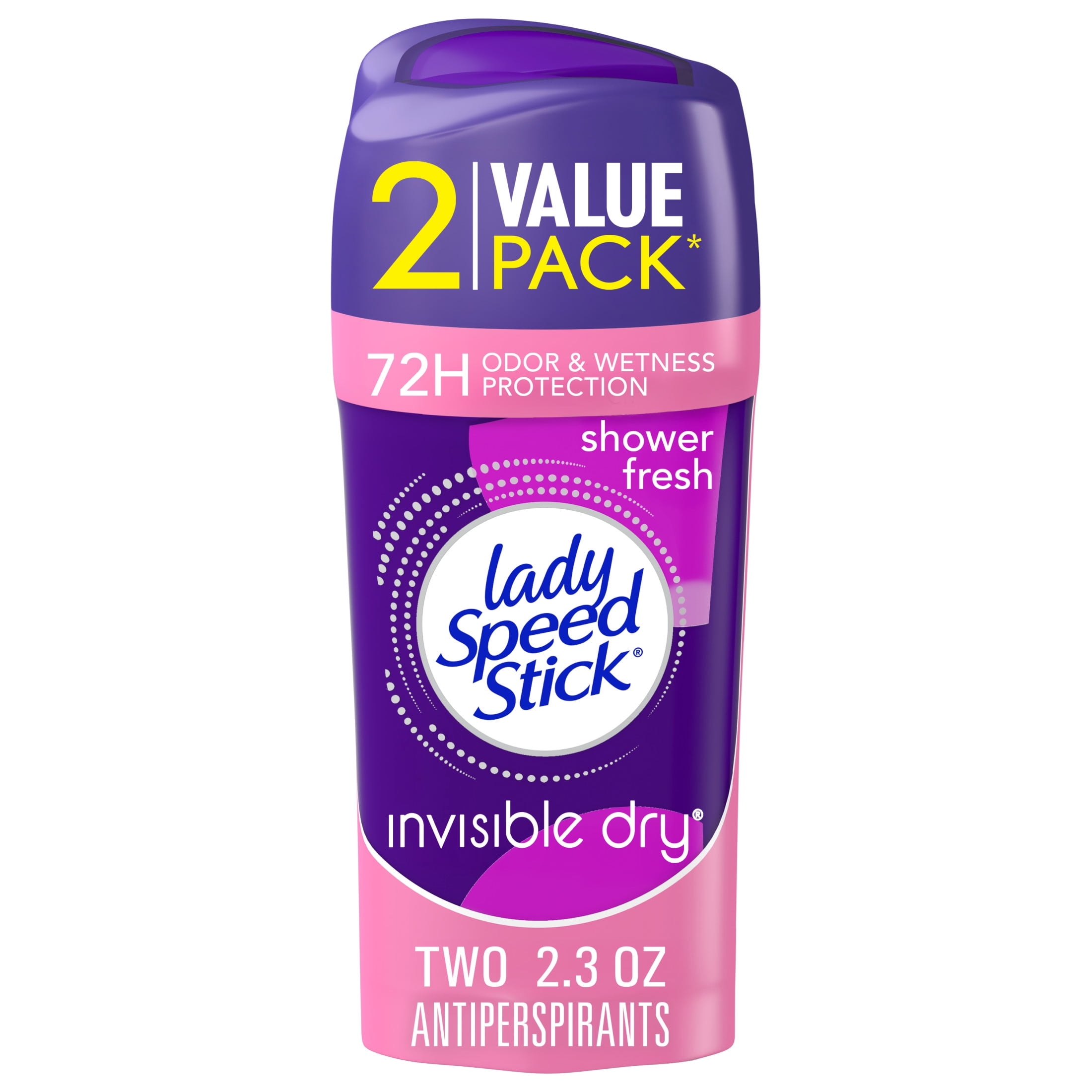 (3 pack) Lady Speed Stick Antiperspirant Deodorant for Women, Shower Fresh Scent, 2.3 oz Stick (2 Pack)