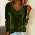 thumbnail image 5 of Neewe Women's Vintage Velvet T-Shirt Casual Long Sleeve Top, 5 of 9