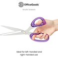 thumbnail image 5 of OfficeGoods Stainless Steel Scissors with Acrylic Handle for Home Office Arts and Crafts 9 Inch Purple, 5 of 8