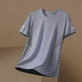 thumbnail image 7 of Hearthz Ice Silk Quick Dry Shirts for Men Short Sleeve Crew Neck Athletic Fit T-Shirt Men Moisture Wicking Workout Men's T-Shirts Gray S, 7 of 7