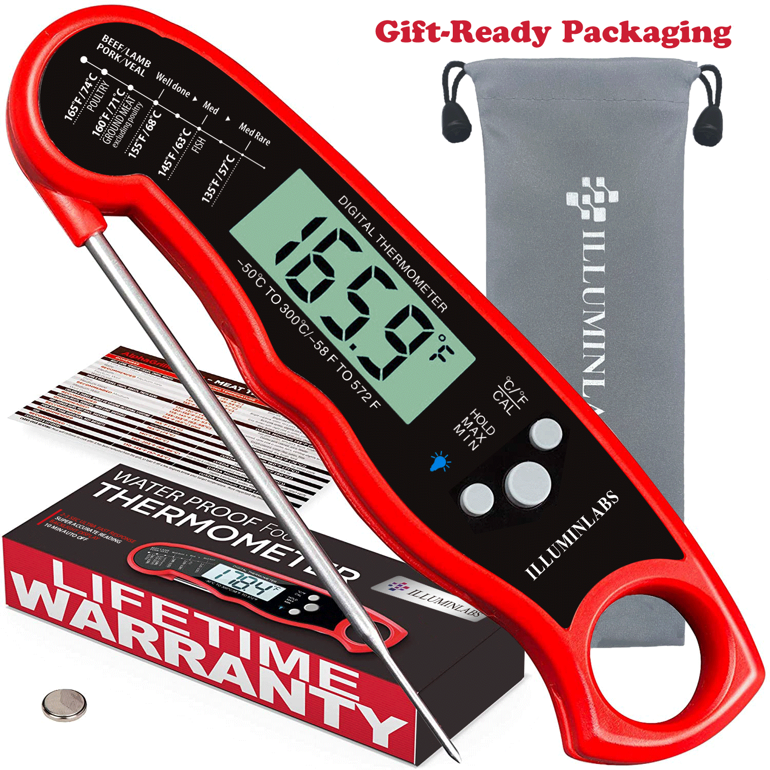 Meat ThermometerDigital Food Thermometer for Cooking, Grilling and