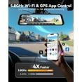 thumbnail image 5 of WOLFBOX 4K Mirror Dash Cam with 5.8GHz WiFi, Voice Control, Smart Rear View Mirror with ADAS and BSD, 12 inches Rear View Mirror Camera, Free 64GB Card, GPS, G-Sensor, Loop Recording, 5 of 8