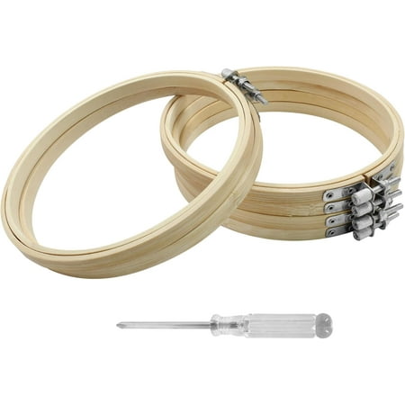 6 Pieces 6 Inch Embroidery Hoops Round Wood Embroidery Hoops Adjustable Bamboo Circle Cross Stitch Hoop Ring Wooden Embroidery Frames for Art Craft Sewing Christmas Decoration 6 Pieces 6 Inch Embroidery Hoops Round Wood Embroidery Hoops Adjustable Bamboo Circle Cross Stitch Hoop Ring Wooden Embroidery Frames for Art Craft Sewing Christmas Decoration