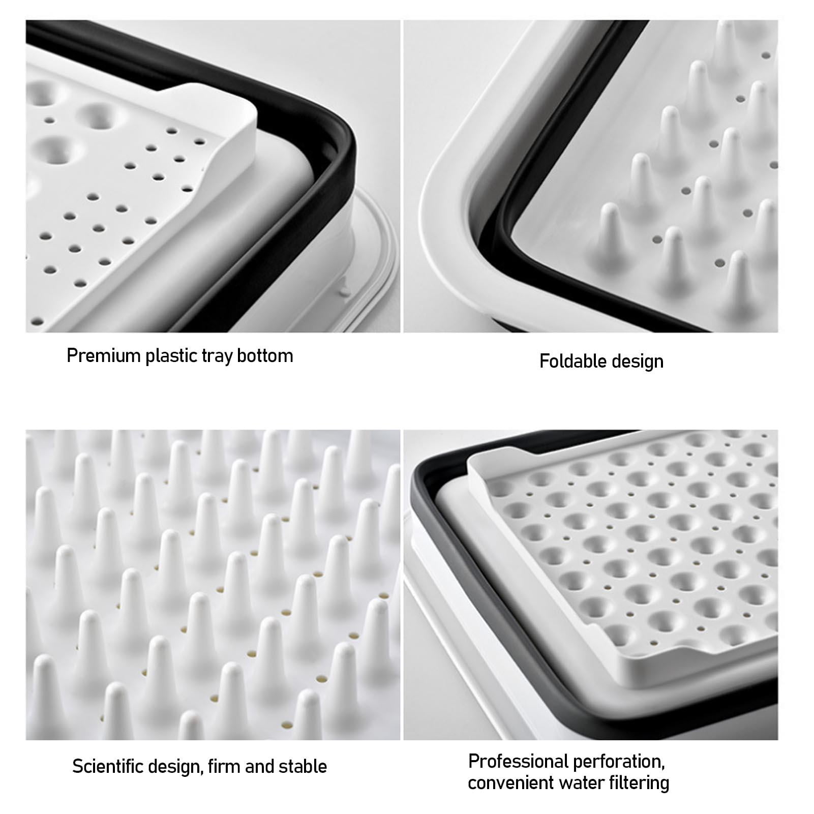 Suodoka Foldable Food‑Grade Dish Drying Rack – PP & TPR, Nonslip, Space‑Saving, Scratch‑Resistant, Portable Kitchen & RV Organizer