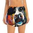 thumbnail image 4 of Lsque Cow Printed Women's Running Shorts with Liner Pockets,Elastic Quick Dry Workout Athletic Gym Yoga Shorts,Womens High Waist Shorts-Large, 4 of 9