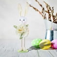 thumbnail image 7 of Fasiaou Large Flower Bunny Figurine Easter Ornament for Home Desktop and Shelf Decoration Displays,White, 7 of 7