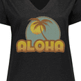 thumbnail image 4 of Inktastic Aloha Palm Women's Plus Size V-Neck T-Shirt, 4 of 5