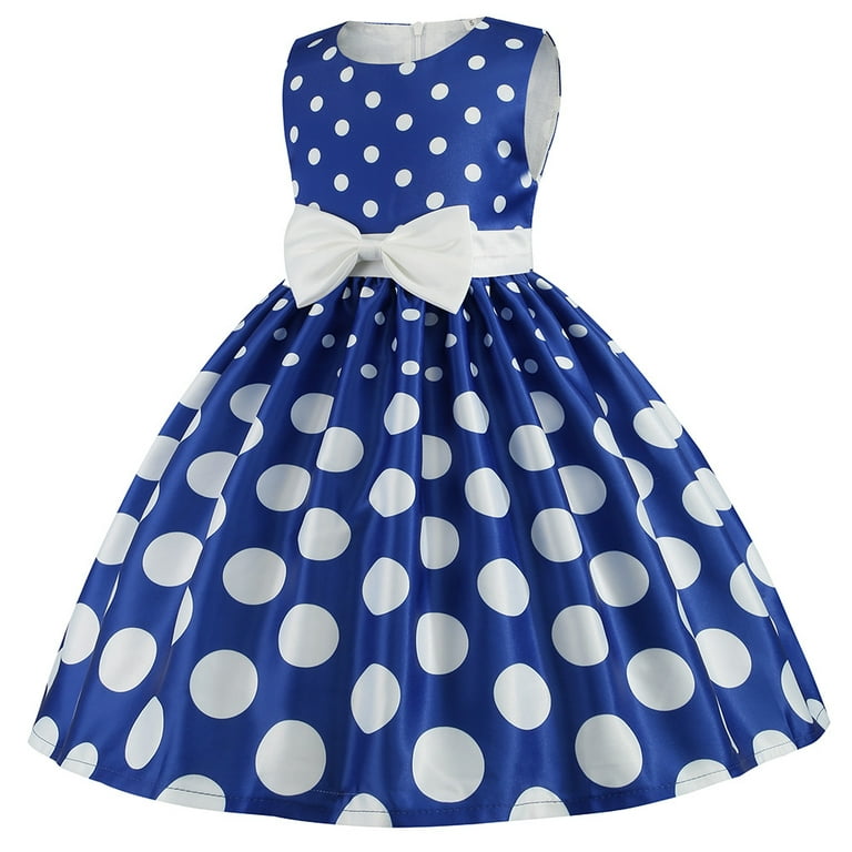 Elegant Girls Polka Dots Dress for Church Holiday Pageant Birthday Tea  Party Wear Vintage Princess Ball Gown - Walmart.com