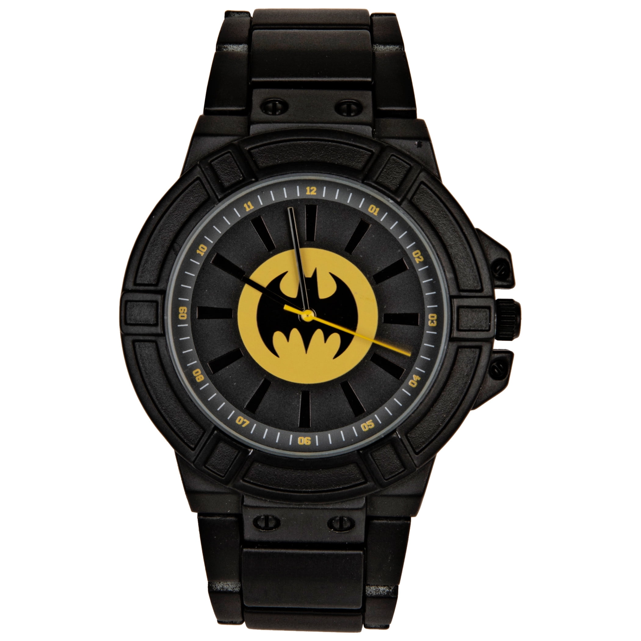 DC Comics Batman Classic Symbol Watch Face with Black Metal Band -  