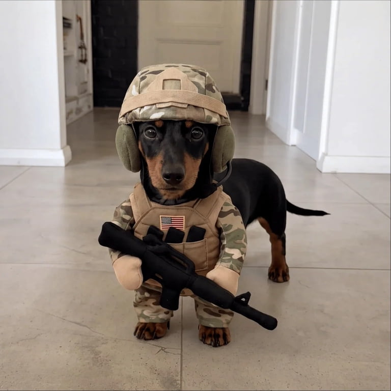 Dront Facing Pet Costume Front-Facing Military Uniform for Dogs & Cats, Pet Cosplay ...