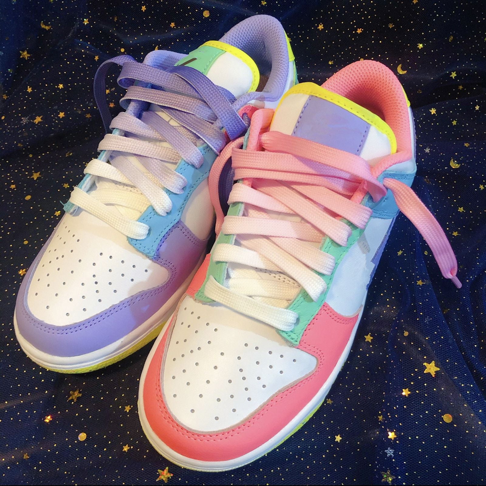 High Quality Gradient Color Shoelaces Men Women Green Blue Pink