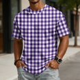 thumbnail image 5 of JULMCOMO Waffle Knit Shirts for Men Striped Crew Neck Short Sleeve Casual Summer T Shirt Loose Fit Comfy Classic Tees Light Gray 2XL, 5 of 6