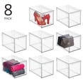 thumbnail image 2 of mDesign Plastic Stacking Closet Storage Organizer Bin with Drawer, 8 Pack, Clear, 2 of 9