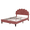 Bean Paste Red, variant on GZXS Full Size Bed Frame with Flower Pattern Velvet Headboard, Upholstered Platform Bed for Bedroom, No Box Spring Needed, Beige