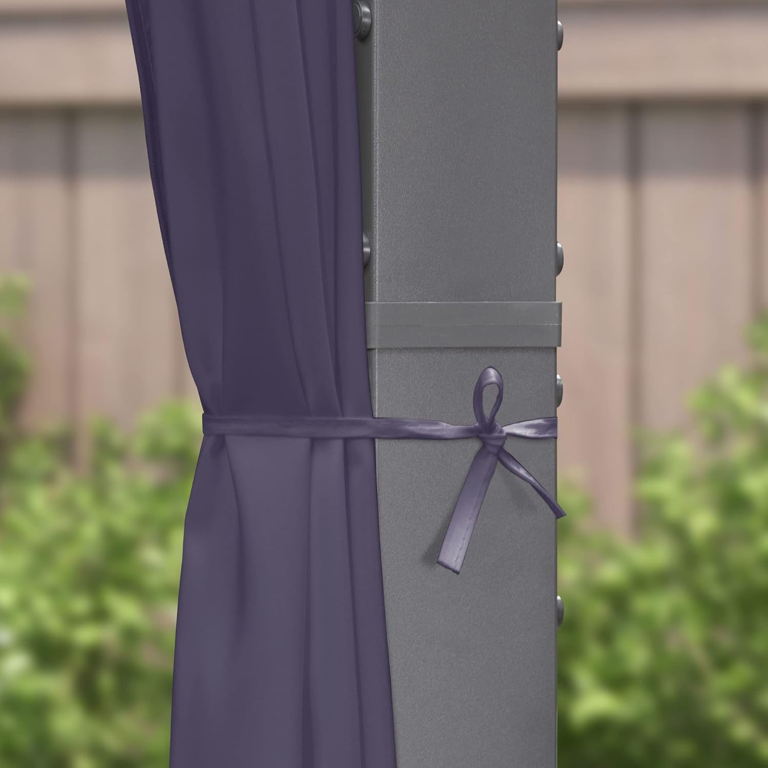 PURPLE LEAF Outdoor Curtains Privacy for 10' Side Pergola with Grommets and Rod Outside Porch Shade Patio Deck Retractable Replacement Gazebo Cabana Curtain Set of 2 Panels 49 x 82 inch Navy Blue