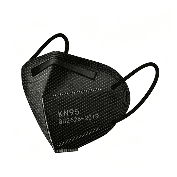 CUDIAO 100Pcs Kn95 Black Face Masks 5 Layer Filter Efficiency≥95% with Elastic Ear Loop and Nose Bridge Clip Breathable Mask 5-Layer High Filtration Kn95 Face Masks