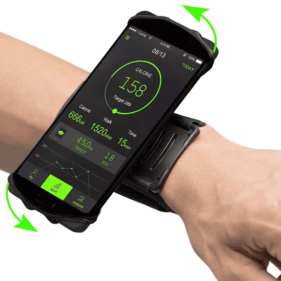 Universal Wristband Forearm Wrist Armband Phone Case Holder 360°Rotation for Workout Sports Running