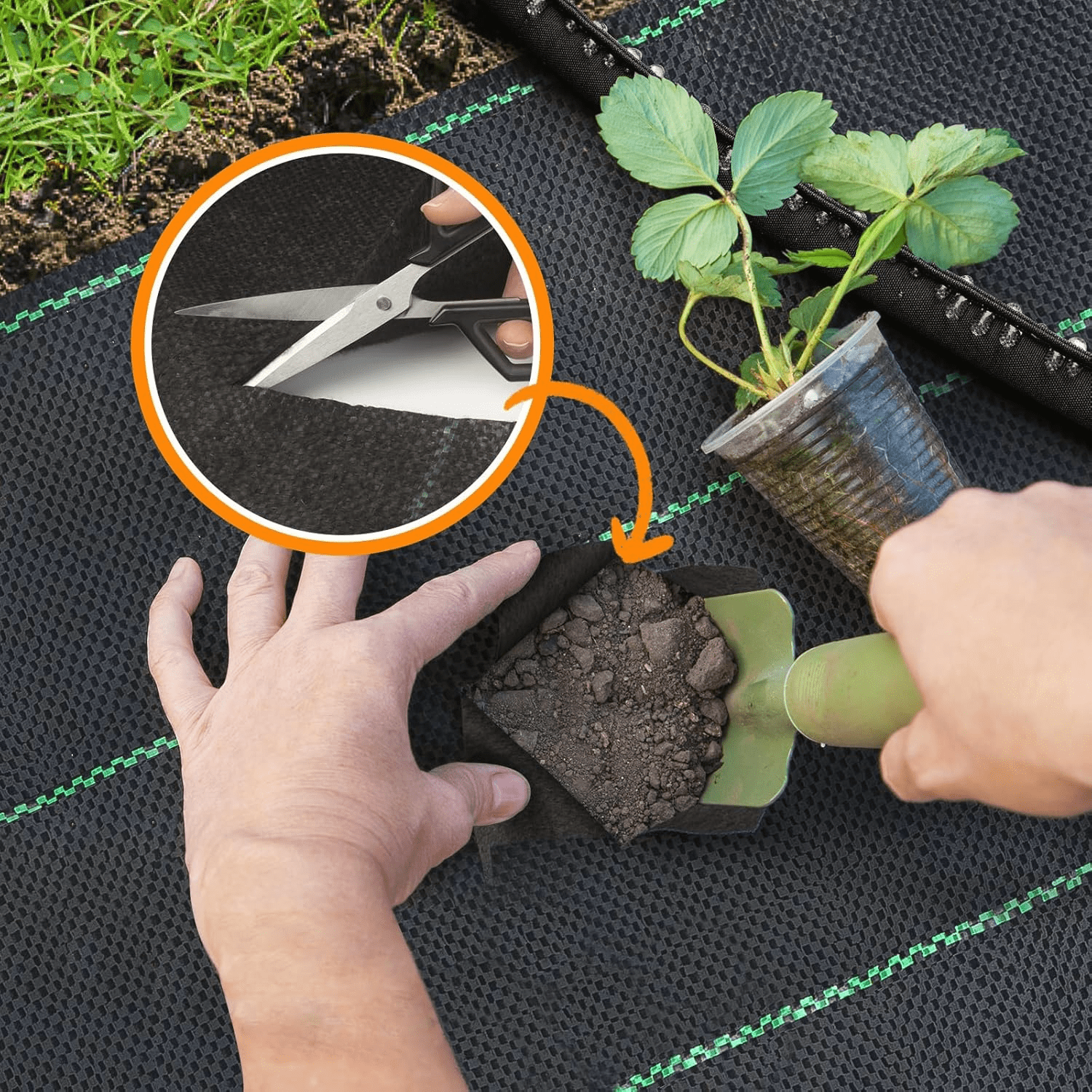 3FT x 100FT Weed Barrier Landscape Fabric, 3.2oz Premium Heavy Duty Garden Cloth, Ground Cover for Gardening, Farming with 30 U-Shaped Securing Pegs