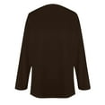 thumbnail image 4 of dazeni Plus Size Tops for Women Casual Loose Long Sleeve Crewneck Tunic Tops Solid Basic T-Shirt Spring Summer Tee Brown X-Large, 4 of 5