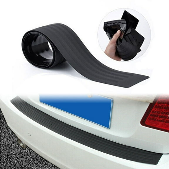 Car Rear Bumper Guard Protector Trim Cover Sill Plate Trunk Rubber Pad Kit Black