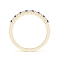 thumbnail image 2 of Angara Natural 0.24 Ct. Blue Sapphire with Diamond Non Eternity Wedding Band in 14K Yellow Gold for Women (Ring Size: 3), 2 of 11