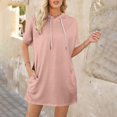 thumbnail image 7 of Zpanxa Women Summer Tops Long Tunic Tops to Wear with Leggings, Oversized Short Sleeve Shirt Dress Tunics Trendy T Shirts with Pockets, 7 of 7