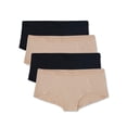 thumbnail image 3 of Pact Organic Cotton Women's Everyday Boy Short Underwear, 4-Pack, 3 of 3