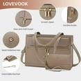 thumbnail image 3 of LOVEVOOK Laptop Bag for Women 15.6 Inch Tote Work Professional Leather Computer Briefcase Waterproof Handbag Shoulder Large Capacity Business Teacher Office Crossbody Purse, 3 of 7