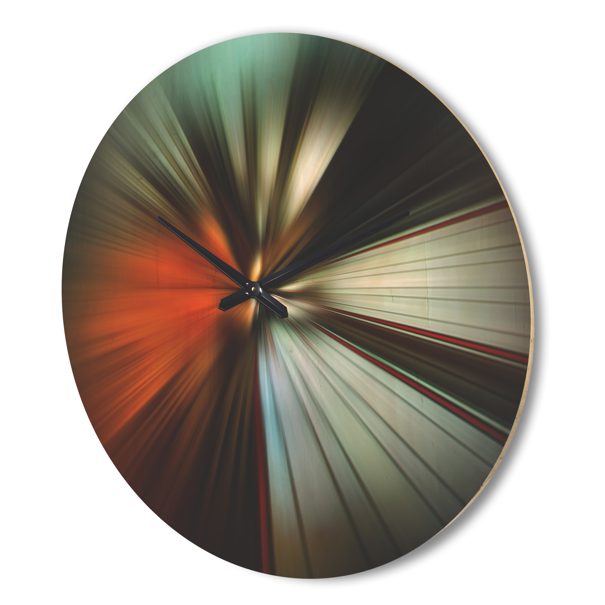 Designart 'Fractal Orange Brown and Gray' Modern Wood Wall Clock